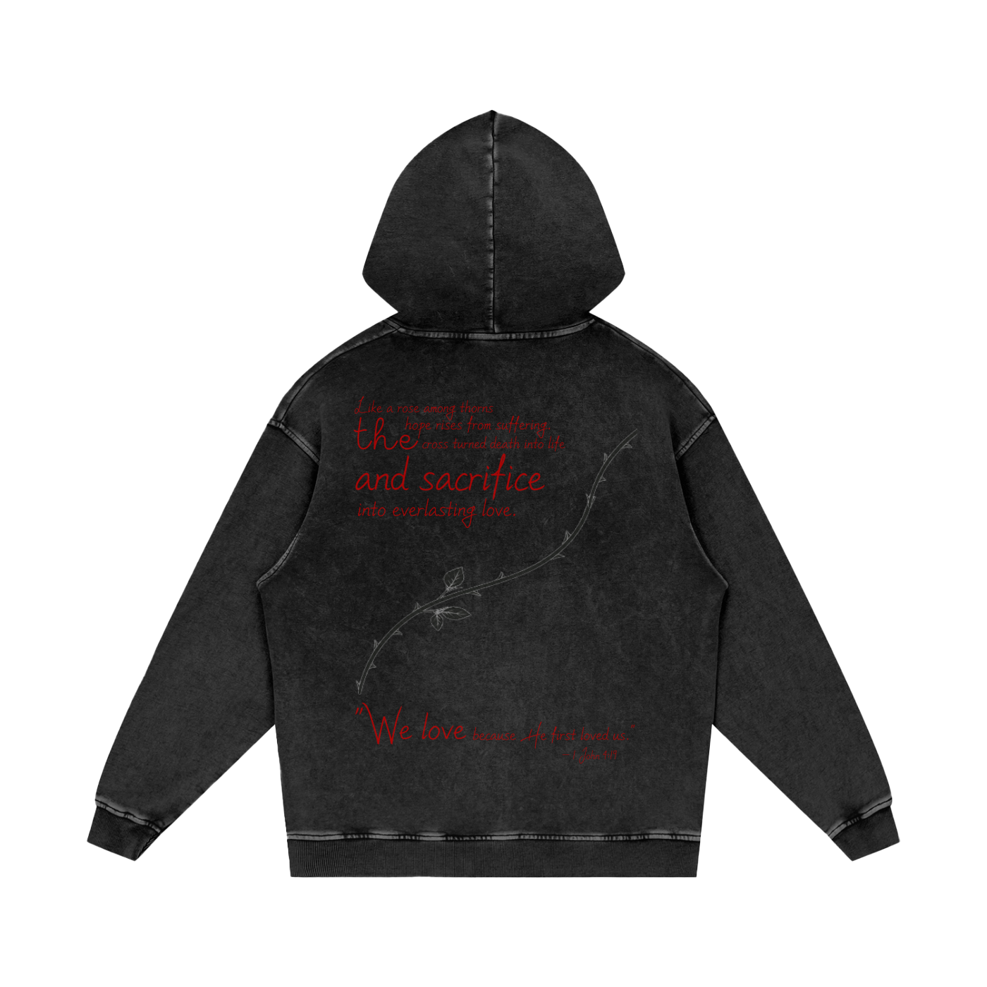 Among the Thorns ~ Snow Washed Hoodie